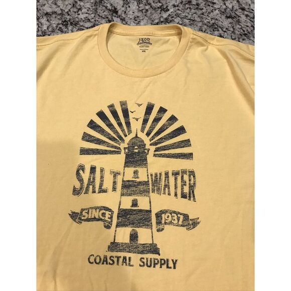 IZOD SALTWATER T-SHIRT RELAXED CLASSICS‎ COSTAL SUPPLY SINGLE STITCH - Picture 1 of 4